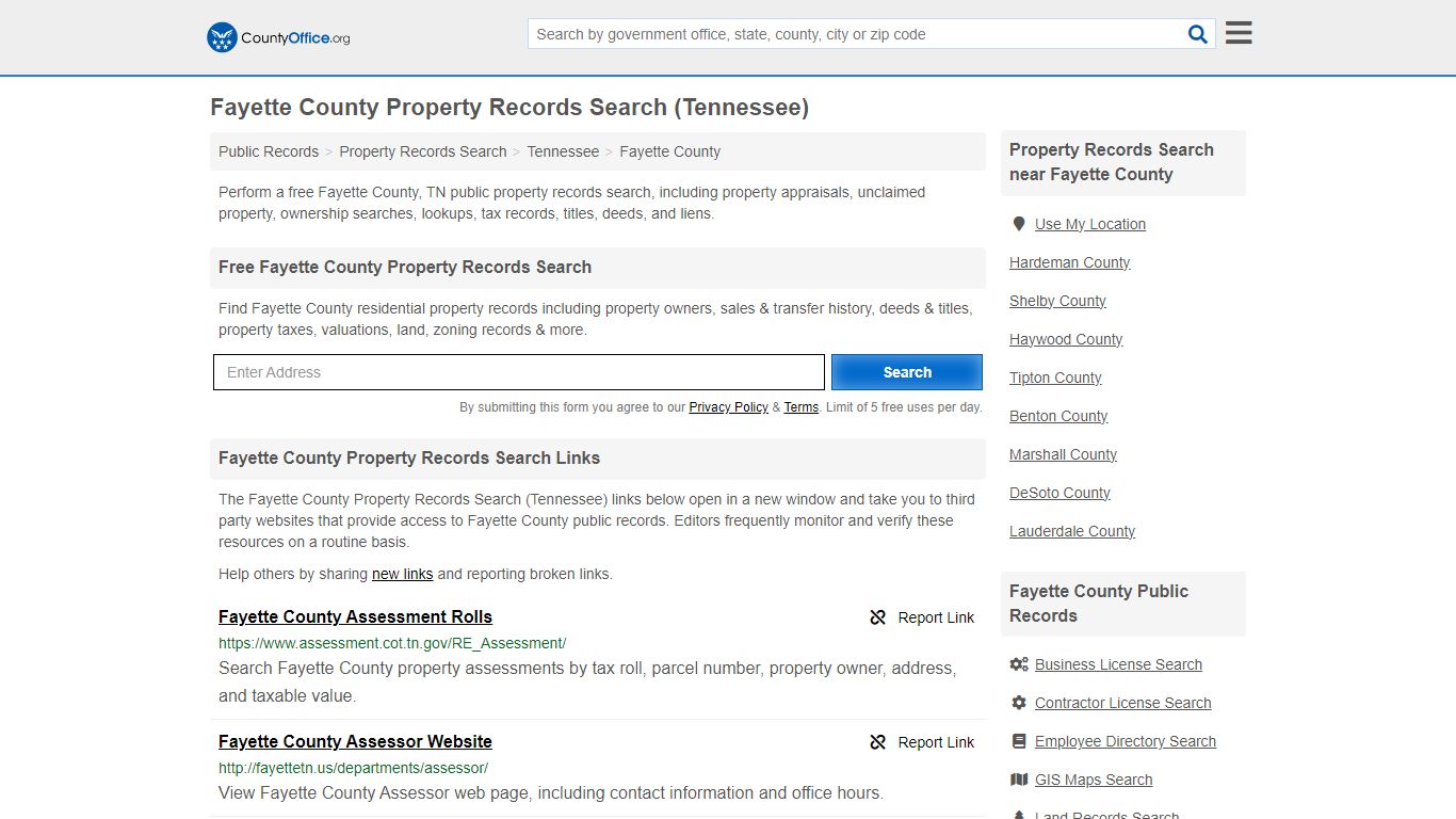 Fayette County Property Records Search (Tennessee) - County Office